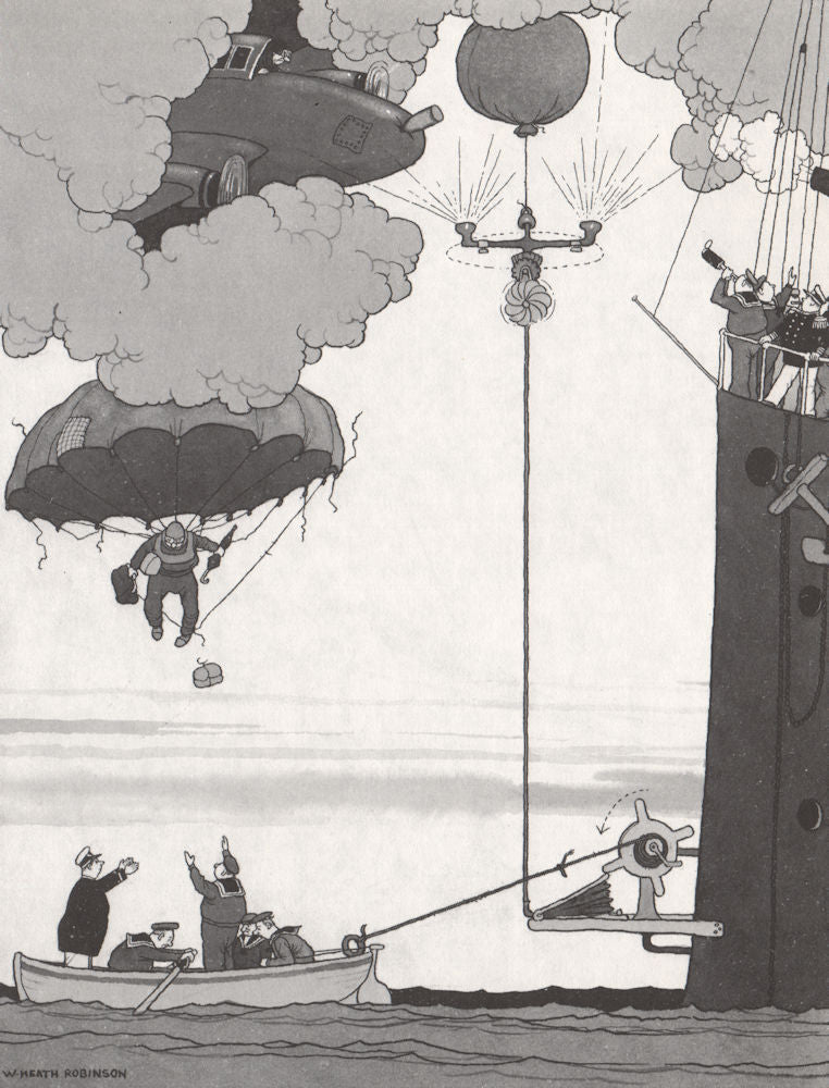 HEATH ROBINSON. The Naval cloud Dispeller. Second World War 1973 old print